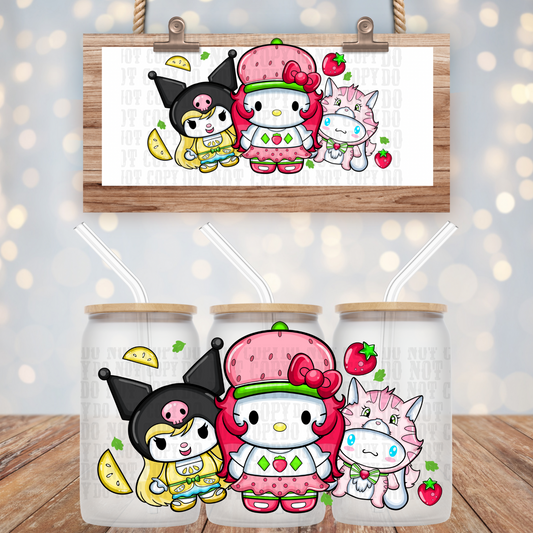 Strawberry Kitty UV DTF Wrap