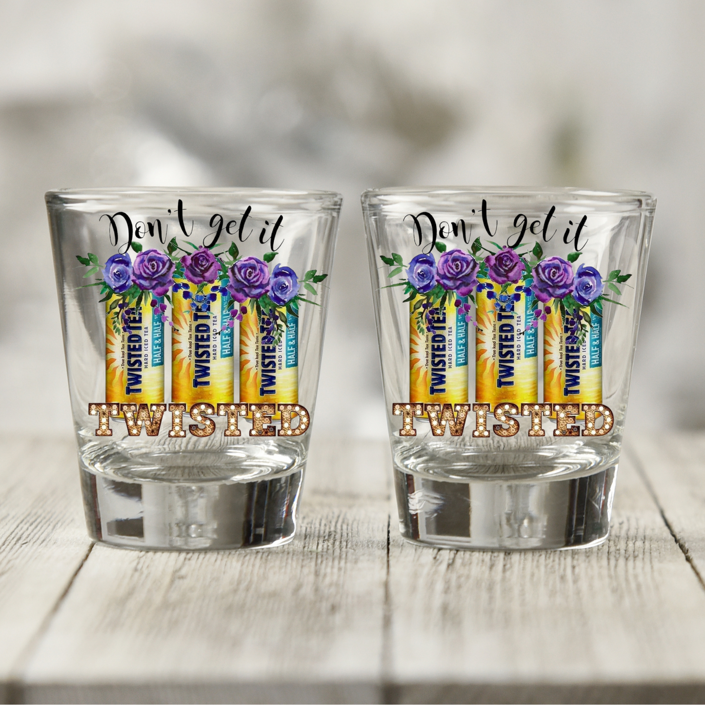 Twisted Tea UV DTF Shot Glass Decal